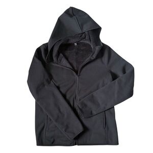 UNIQLO Lined Zip Hoodie Jacket Black Medium